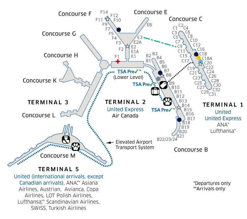 Mapa Del Aeropuerto O Hare De Chicago