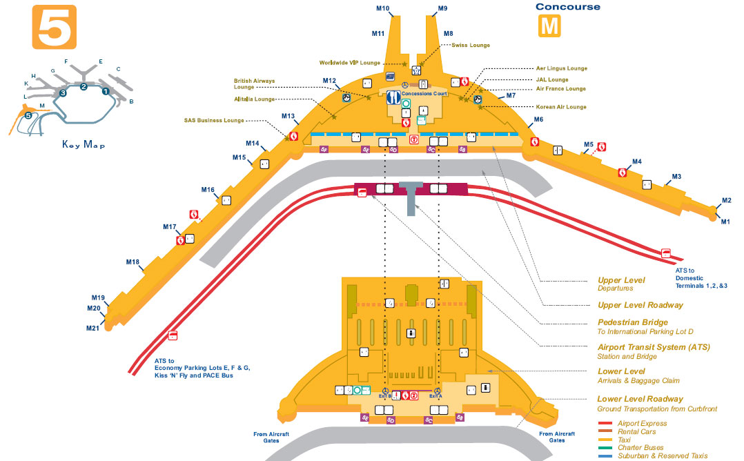 Mapa de la Terminal 5 del Aeropuerto ORD